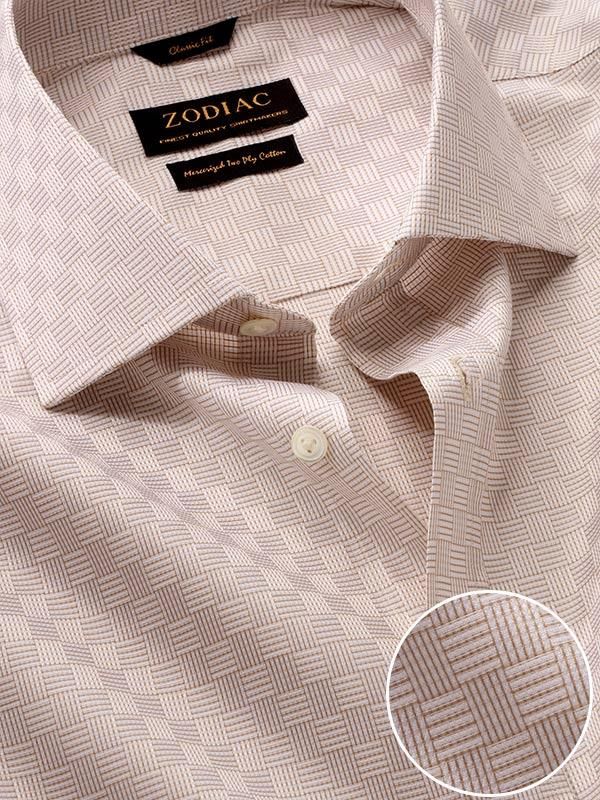 Monteverdi Sand Solid Full sleeve single cuff Classic Fit Classic Formal Cotton Shirt