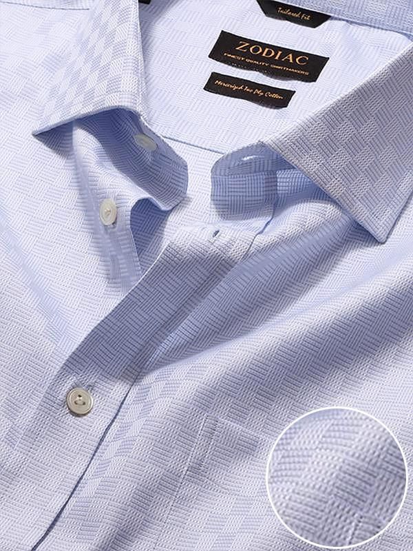 Monteverdi Sky Solid Full sleeve single cuff Classic Fit Classic Formal Cotton Shirt