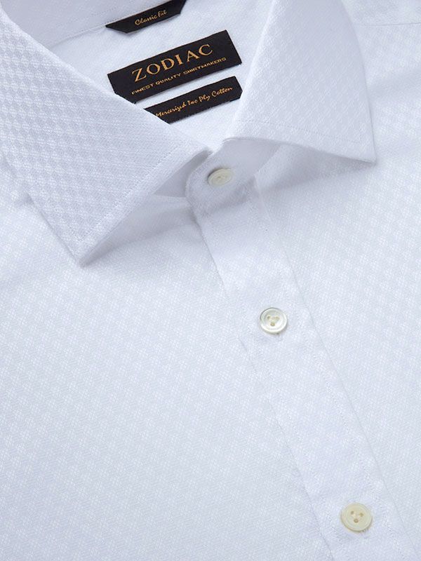 Monteverdi White Solid Full Sleeve Double Cuff Classic Fit Classic Formal Cotton Shirt
