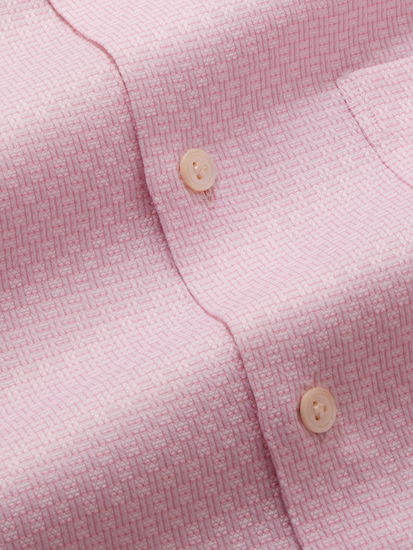 Monteverdi Pink Solid Full Sleeve Double Cuff Tailored Fit Classic Formal Cotton Shirt
