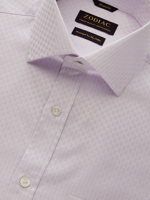 Monteverdi Lilac Solid Full Sleeve Double Cuff Classic Fit Classic Formal Cotton Shirt