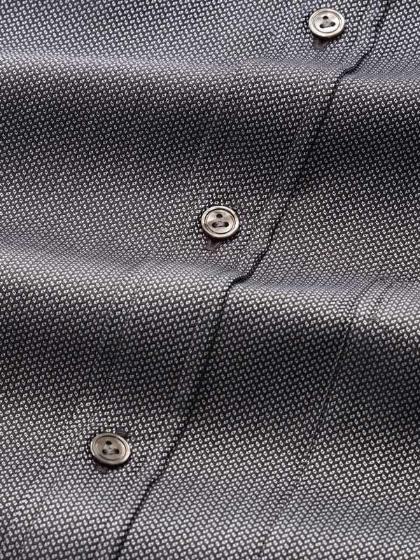 Mystero Black Solid Full sleeve single cuff Classic Fit Semi Formal Dark Cotton Shirt