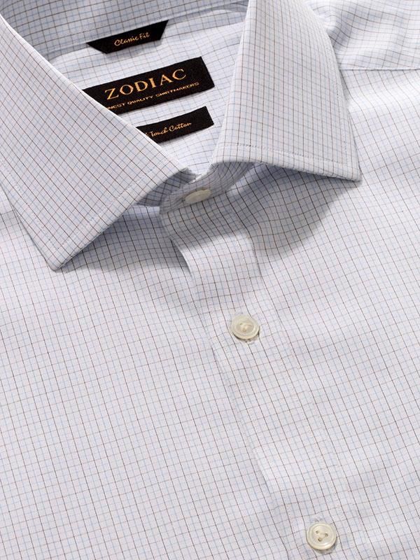 Buy Palladio Blue Cotton Classic Fit Formal Checks Shirt | Zodiac