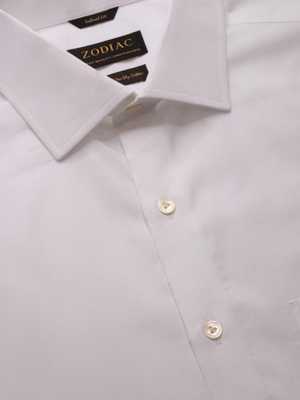 Premium White Solid Full sleeve single cuff Tailored Fit Classic Formal Cotton Shirt