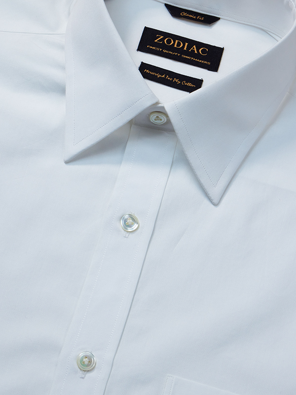 Premium White Solid Half Sleeve Classic Fit Classic Formal Cotton Shirt