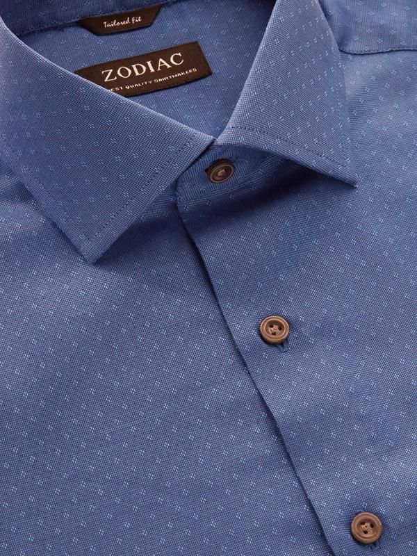 Savuto Navy Solid Full sleeve single cuff Tailored Fit Semi Formal Dark Cotton Shirt