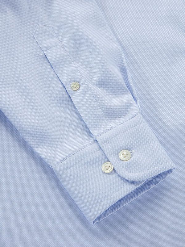 Structure Sky Solid Full Sleeve Single Cuff Tailored Fit Classic Formal Cotton Shirt