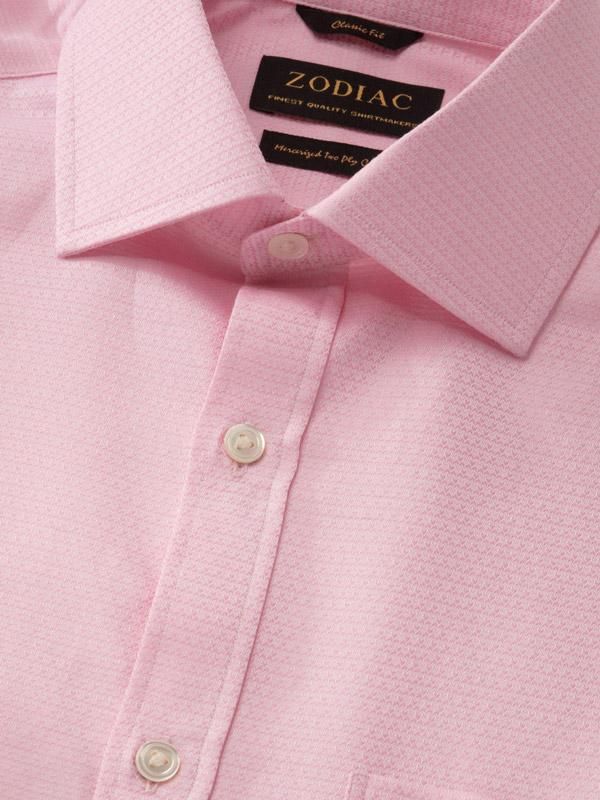 Tramonti Pink Solid Full sleeve single cuff Classic Fit Classic Formal Cotton Shirt