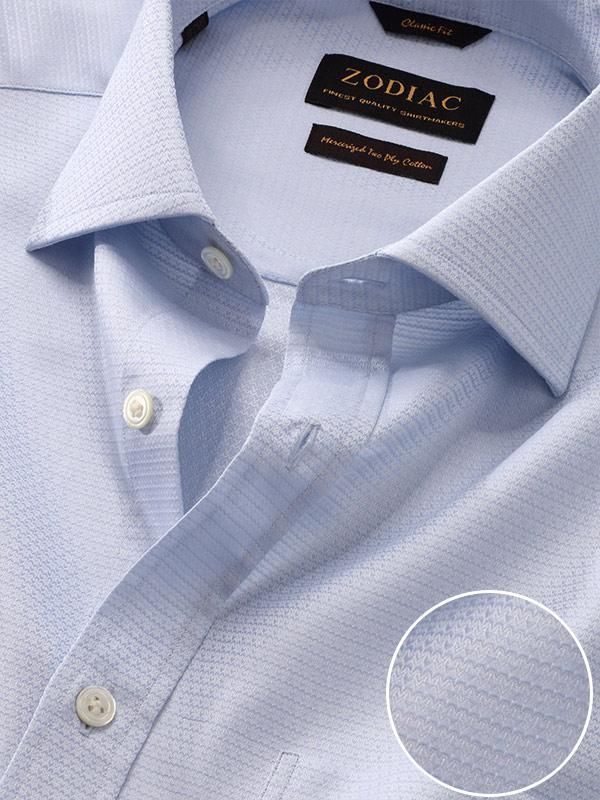 Buy Tramonti Sky Cotton Classic Fit Formal Solid Shirt | Zodiac