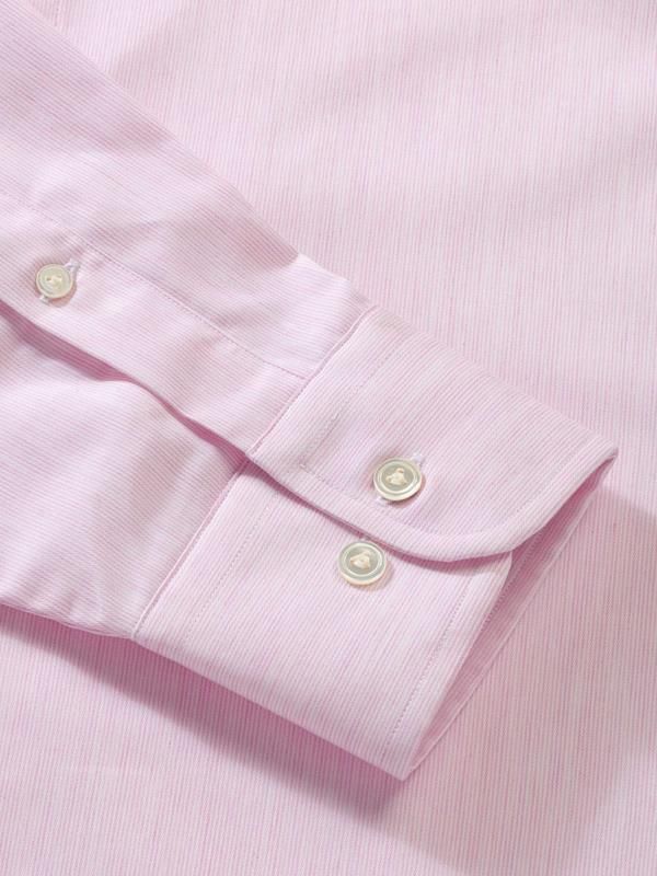 Vercelli Pink Striped Full sleeve single cuff Classic Fit Semi Formal Button down collar Cotton Shirt