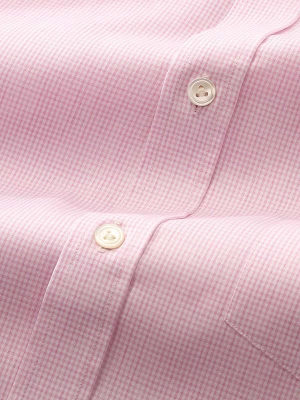 Vercelli Pink Check Full sleeve single cuff Classic Fit Semi Formal Cotton Shirt