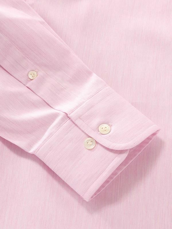 Vercelli Pink Striped Full sleeve single cuff Classic Fit Semi Formal Cotton Shirt