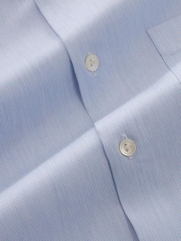 Vercelli Sky Striped Full Sleeve Single Cuff Tailored Fit Semi Formal Cotton Shirt