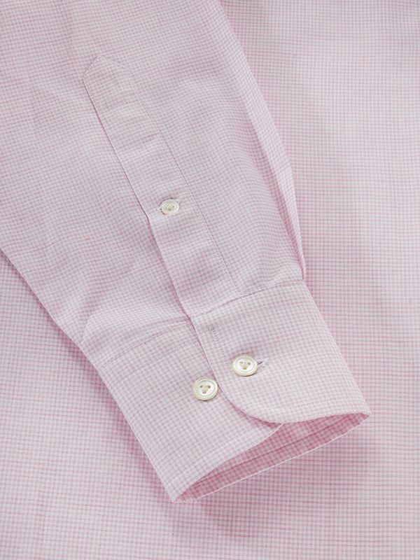Vercelli Pink Check Full Sleeve Single Cuff Classic Fit Semi Formal ...