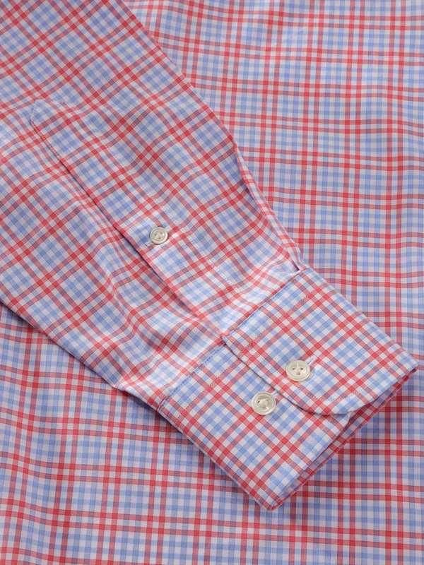 Buy Vivace Red Cotton Classic Fit Formal Checks Shirt | Zodiac