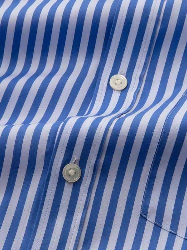 Buy Vivace Blue Cotton Classic Fit Formal Striped Shirt | Zodiac