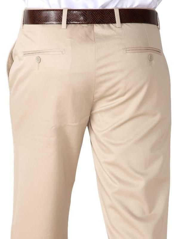 Mantova Beige Tailored Fit Cotton Trousers