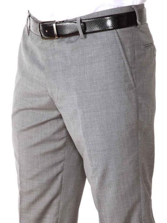 Buy Light Grey Tailored Fit Trouser | Zodiac