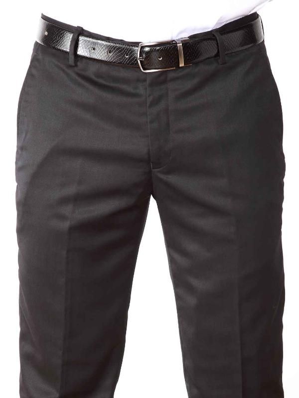 Pollone Black Slim Fit Blended Trousers