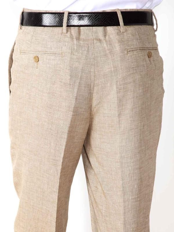 Trasita Sand Tailored Fit Linen Trousers
