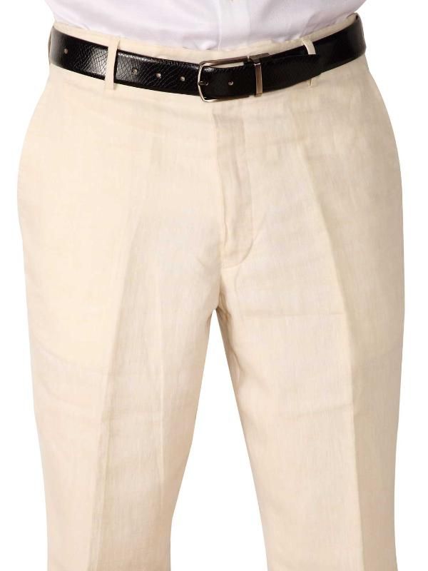 Trasita Stone Tailored Fit Linen Trousers