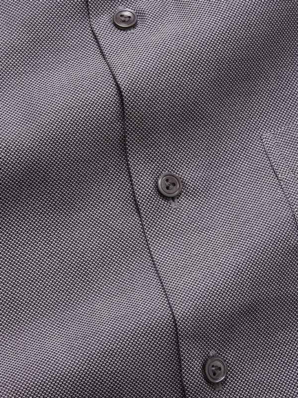 Marzeno Black Solid Full sleeve single cuff Tailored Fit Semi Formal Dark Cotton Shirt
