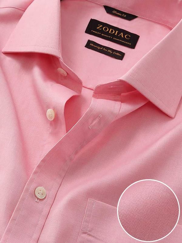 Carulli Pink Check Full sleeve single cuff Classic Fit Classic Formal Cotton Shirt