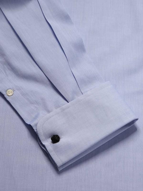 Chambray Sky Solid Full sleeve double cuff Classic Fit Classic Formal Cotton Shirt