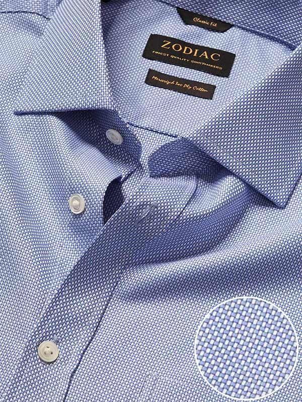 Cione Blue Check Full sleeve single cuff Classic Fit Classic Formal Cotton Shirt