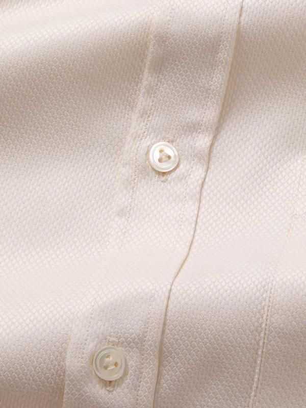 Buy Cione Cream Cotton Double Cuff Classic Fit Formal Checks Shirt | Zodiac