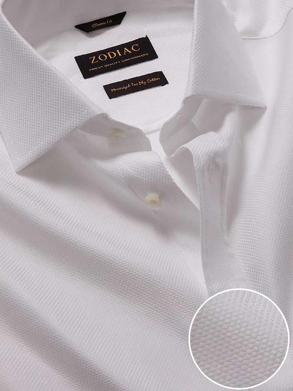 Cione White Check Full sleeve double cuff Classic Fit Classic Formal Cotton Shirt
