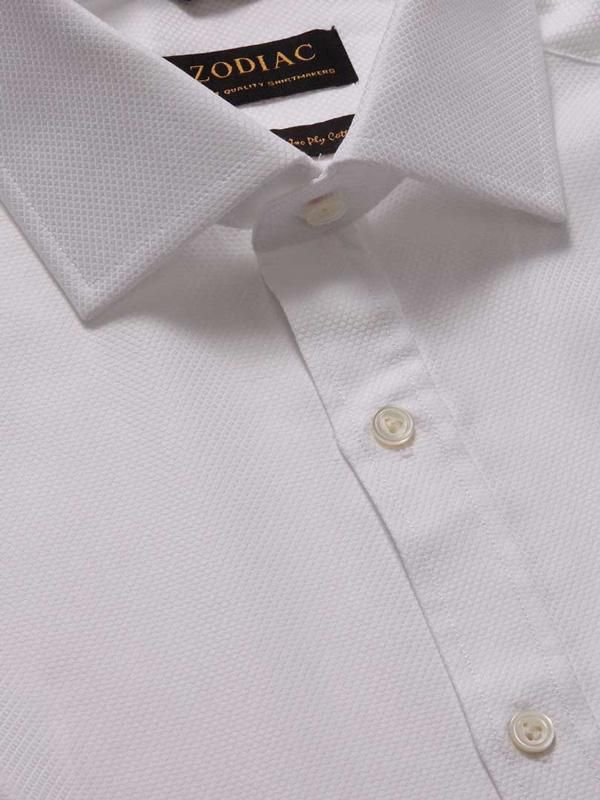 Cione White Check Full sleeve double cuff Classic Fit Classic Formal Cotton Shirt