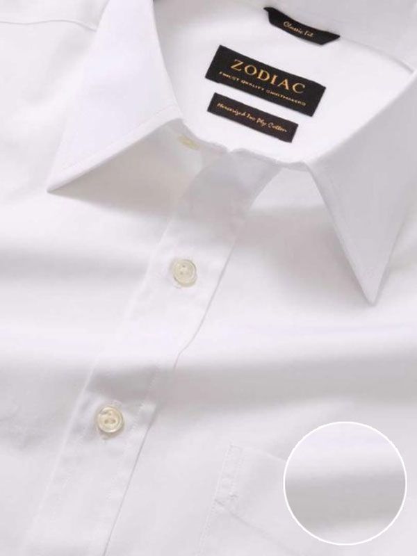 Premium White Solid Full sleeve single cuff Classic Fit Classic Formal Cotton Shirt