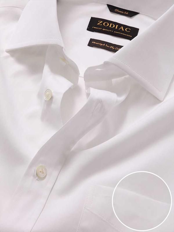 Premium White Solid Full sleeve double cuff Classic Fit Classic Formal Cotton Shirt