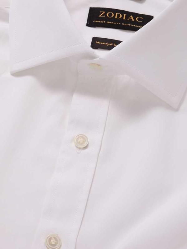 Premium White Solid Full sleeve double cuff Classic Fit Classic Formal Cotton Shirt