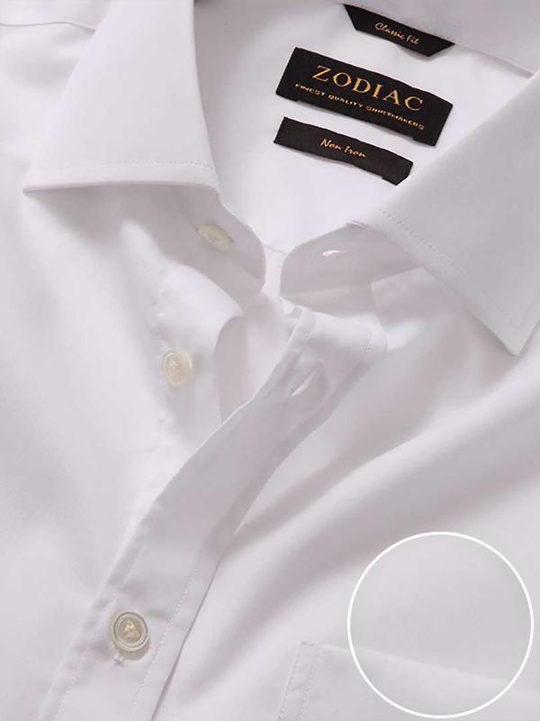 Splendido White Solid Full sleeve double cuff Classic Fit Classic Formal Cotton Shirt