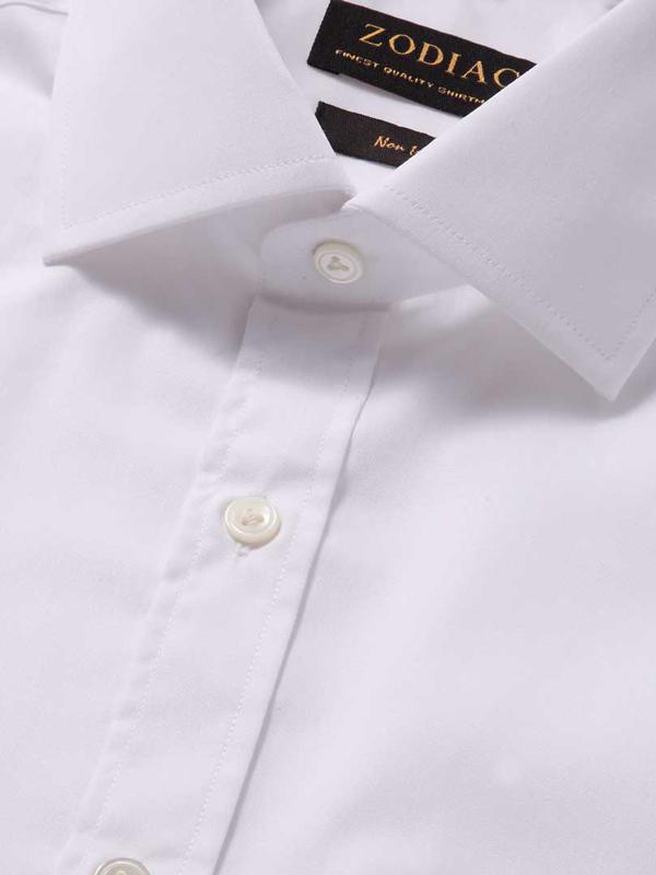 Splendido White Solid Full sleeve double cuff Classic Fit Classic Formal Cotton Shirt