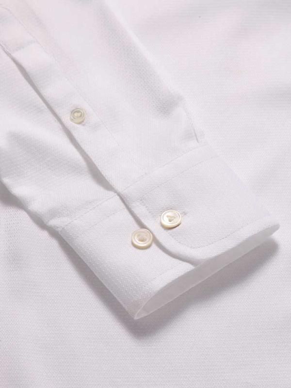Tramonti White Solid Full sleeve single cuff Tailored Fit Classic Formal Cut away collar Cotton Shirt
