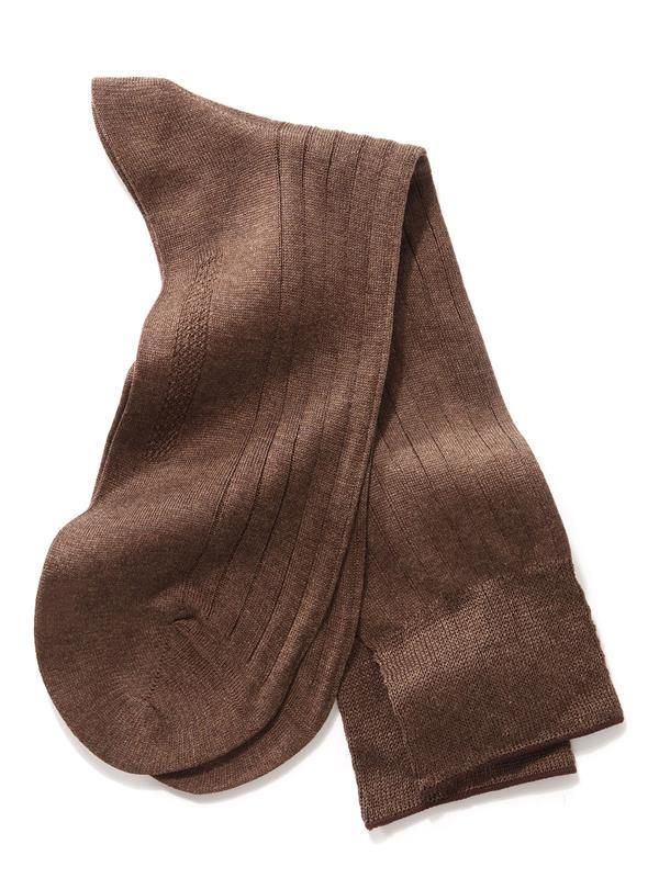 Moderena Melange Brown Rib Cotton Socks