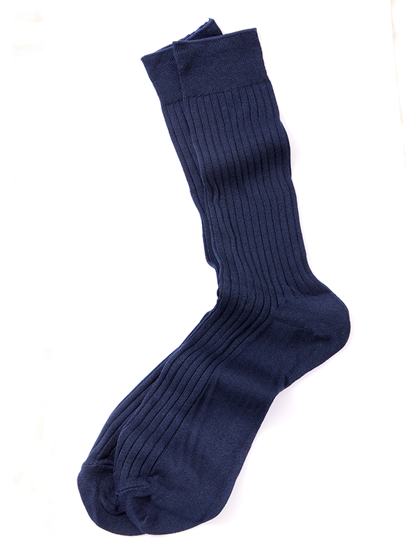 Moderna Navy Rib Cotton Socks