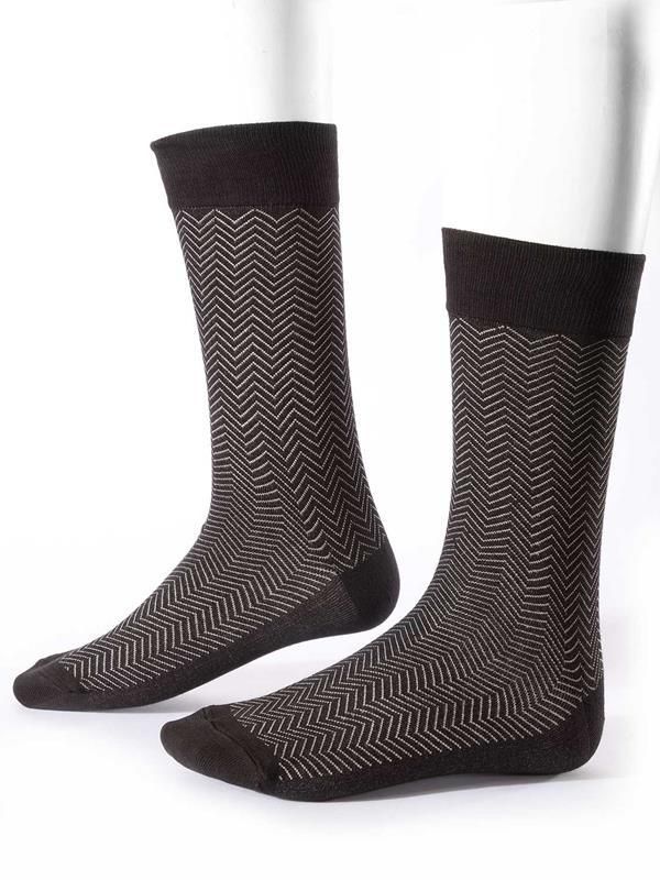 H Bone Black  Cotton Socks