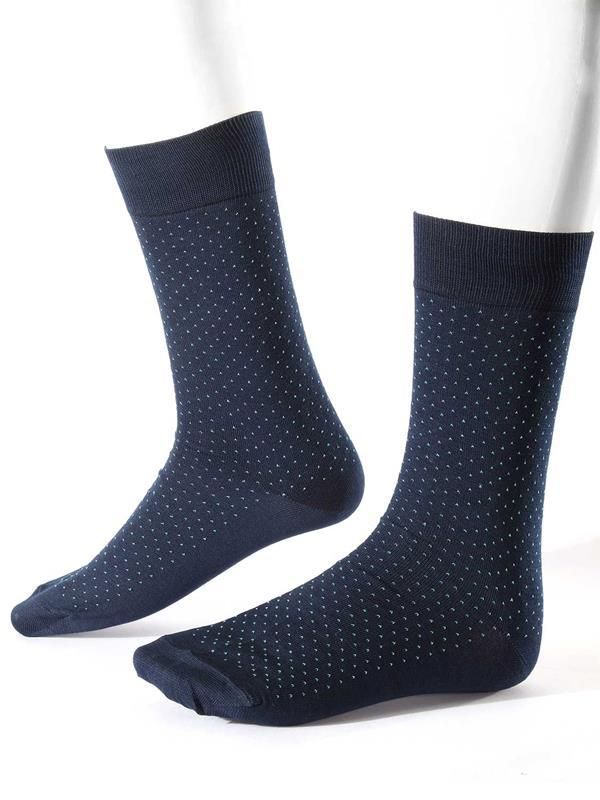 Micro Dot Navy  Cotton Socks