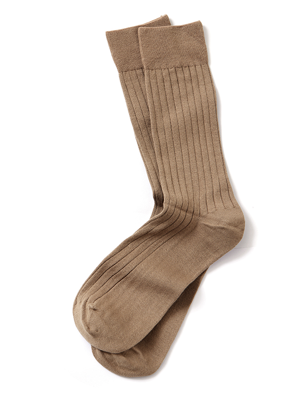 Moderna Khaki Rib Cotton Socks