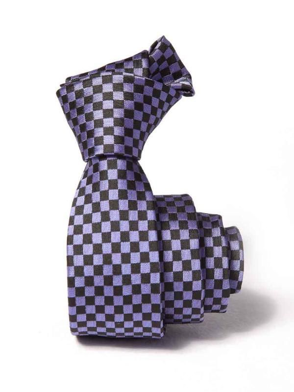 ZT-197 Structure Solid Purple Polyester Tie