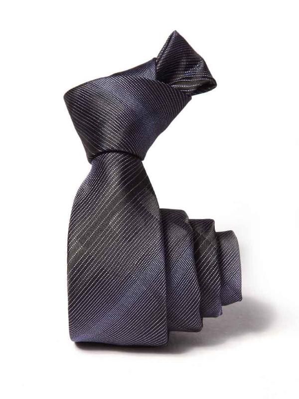 ZT-204 Striped Purple Polyester Skinny Tie