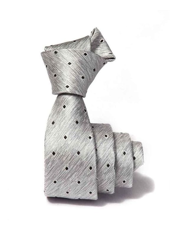 ZT-232 Structure Solid Light Grey Polyester Skinny Tie