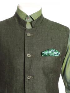 sleeveless jodhpuri green jackets
