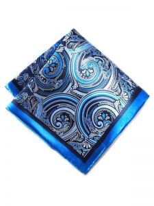 silk blue pochette 