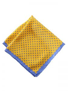 silk yellow and blue pochette