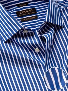 zodiac barboni blue stripe cotton shirts